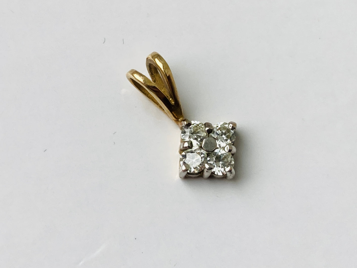 9ct Gold Four Stone Diamond Pendant