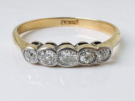 Antique 18ct Gold Five-Stone Diamond Ring