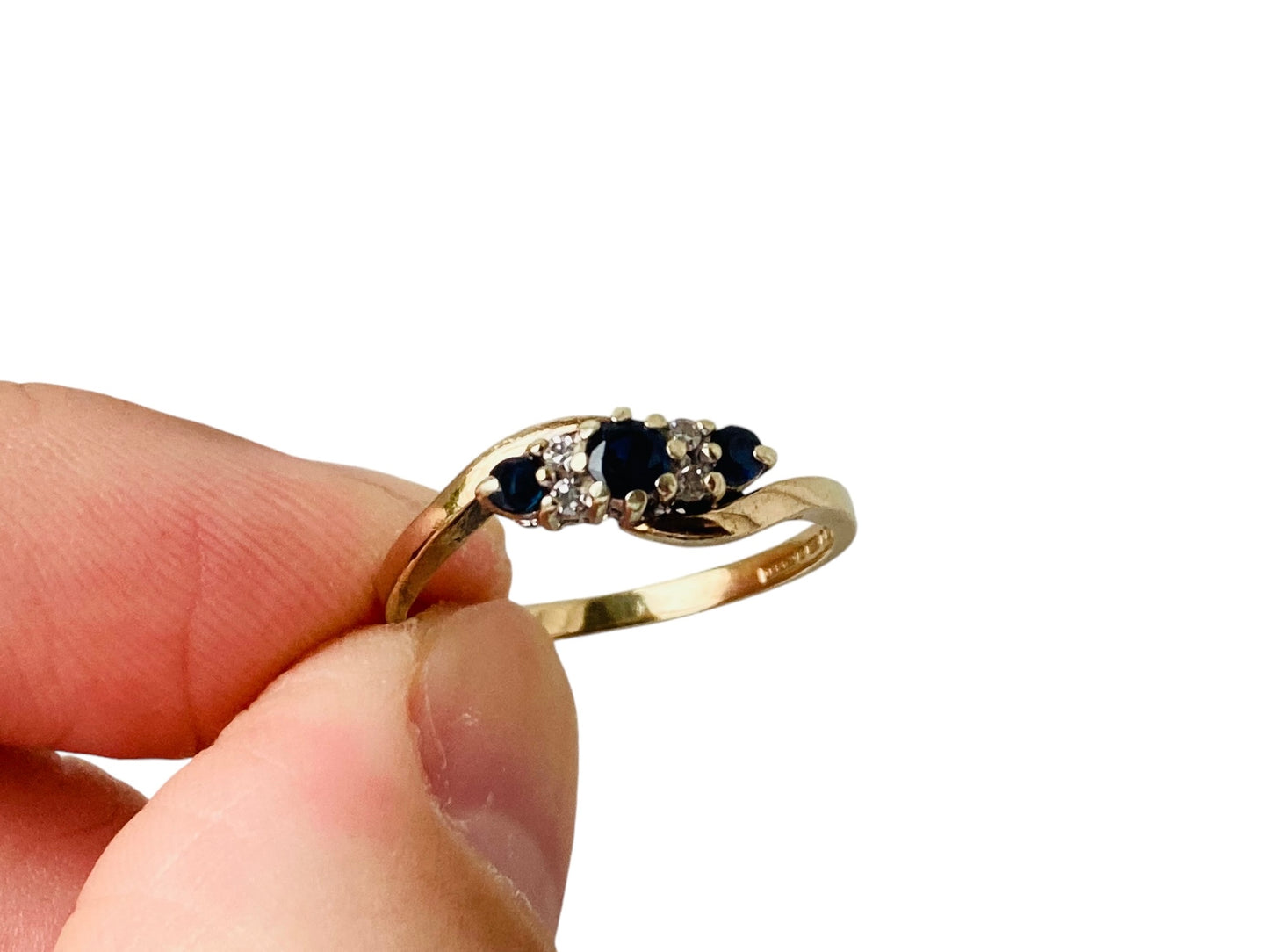 Vintage 9ct Gold Sapphire & Diamond Ring