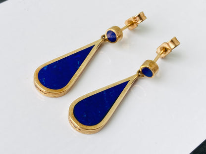 9ct Gold Lapis Lazuli Earrings