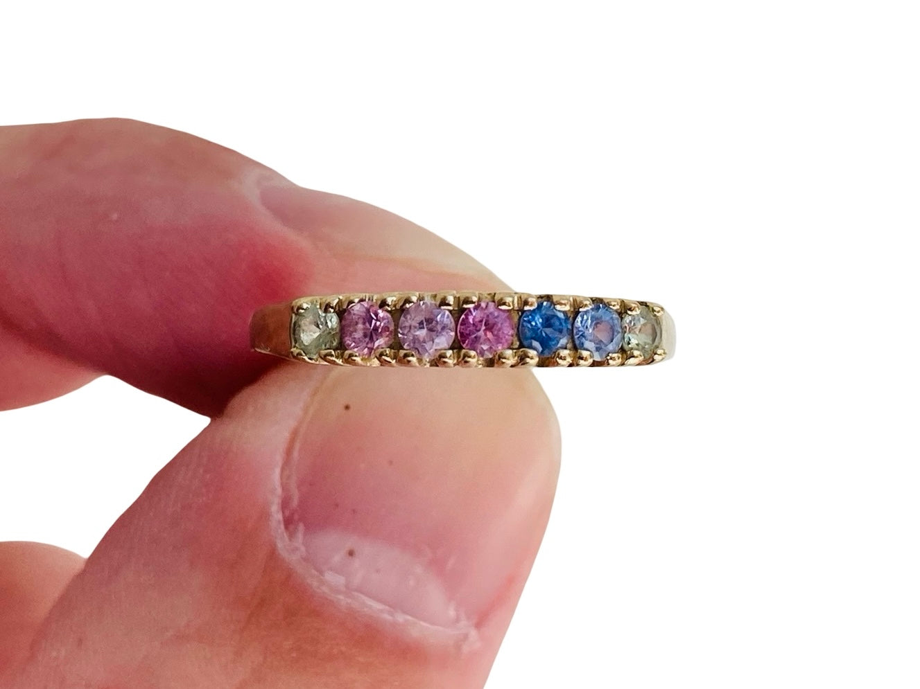 9ct Gold Multi-Coloured Sapphire Ring