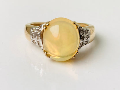 9ct Gold Opal & Diamond Ring