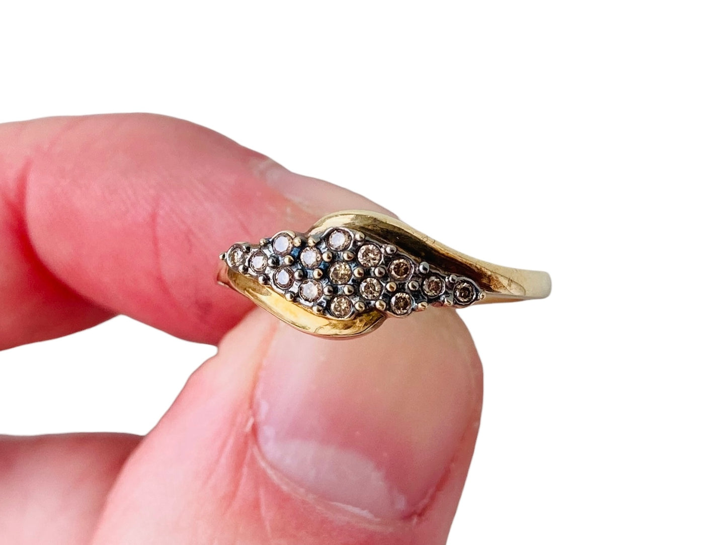 9ct Gold Champagne Diamond Ring