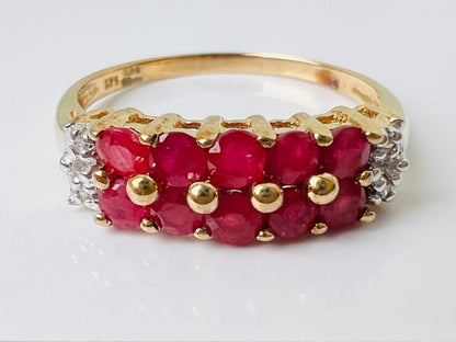 9ct Gold Ruby & Diamond Ring