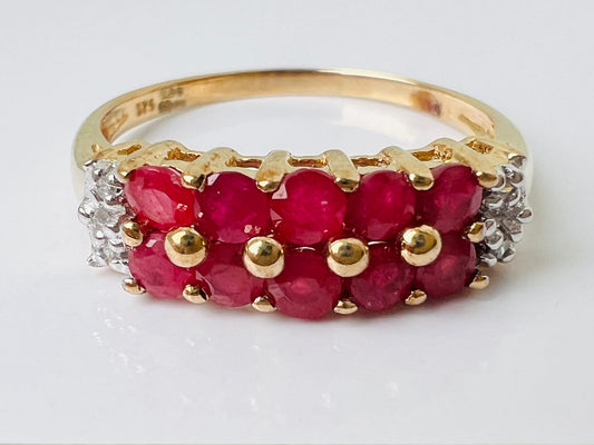 9ct Gold Ruby & Diamond Ring