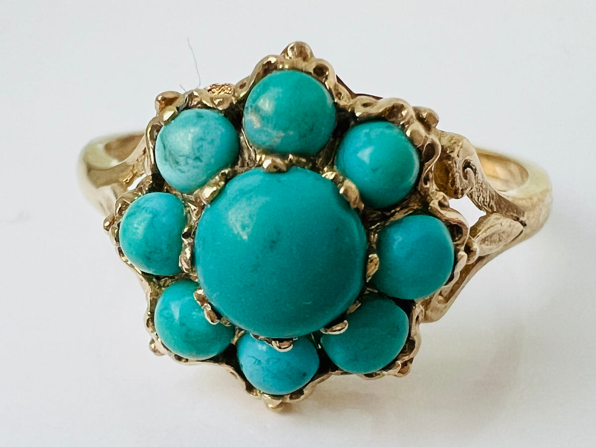 Vintage 9ct Gold Turquoise Ring