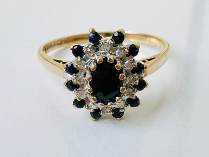 9ct Gold Sapphire & Diamond Ring