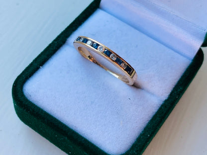 9ct Gold Sapphire & Diamond Ring