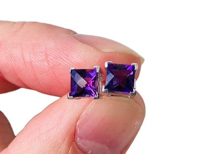 9ct Gold Amethyst Earrings