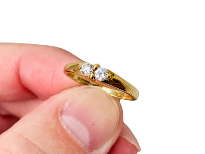 Vintage 18ct Gold Diamond Toi Et Moi Ring