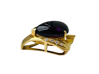 Vintage 14ct Gold Amethyst & Diamond Pendant