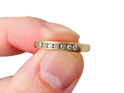 Vintage 9ct Gold Seven-Stone Diamond Ring