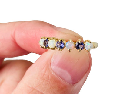 9ct Gold Tanzanite & Opal Ring