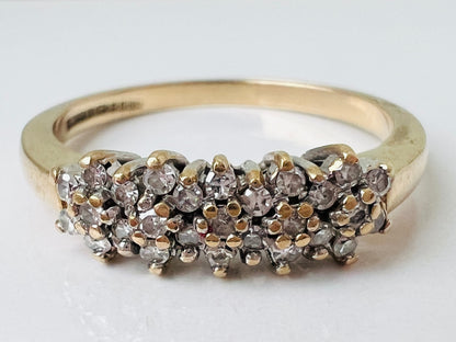 Vintage 9ct Gold Diamond Cluster Ring