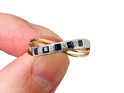 9ct Gold Sapphire & Diamond Ring