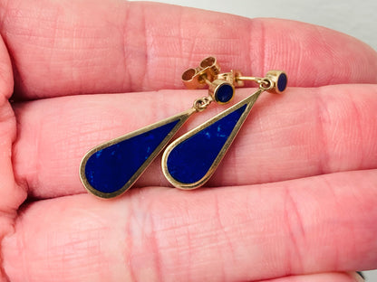 9ct Gold Lapis Lazuli Earrings