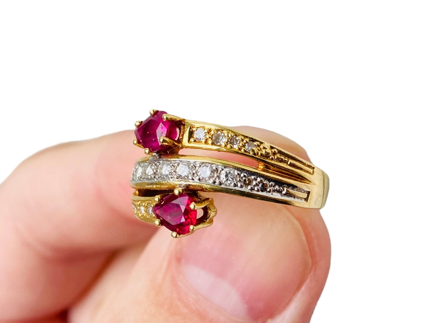 Vintage 18ct Gold Ruby & Diamond Ring