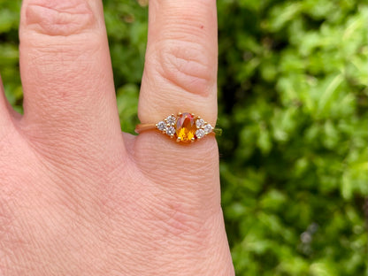 18ct Gold Citrine & Diamond Ring