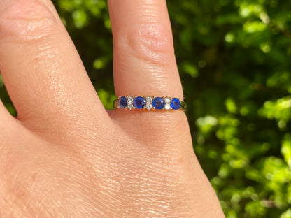 9ct Gold Sapphire & Diamond Ring