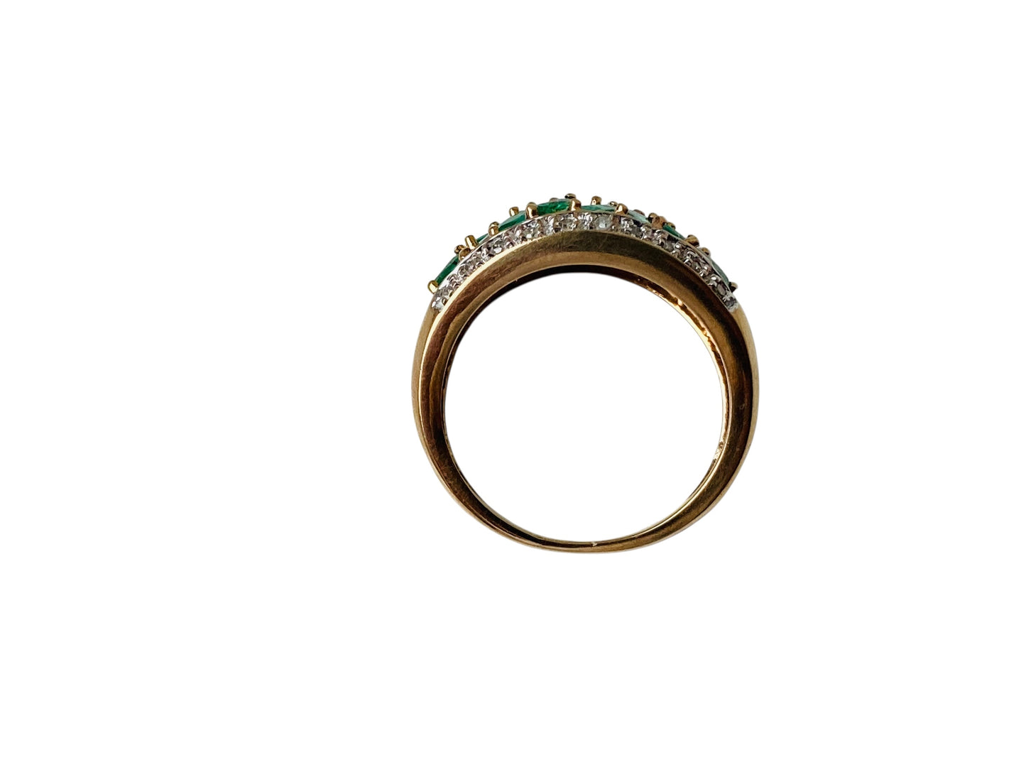 9ct Gold Emerald & Diamond Ring