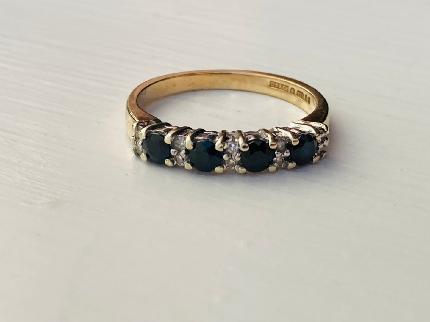 Vintage 9ct Gold Sapphire & Diamond Ring