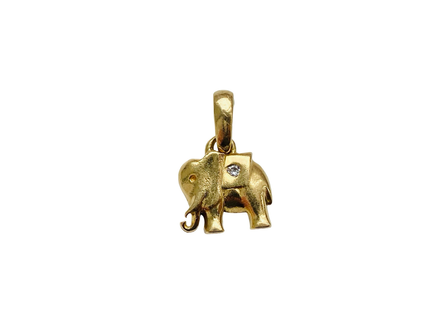 18ct Gold Elephant Diamond Pendant