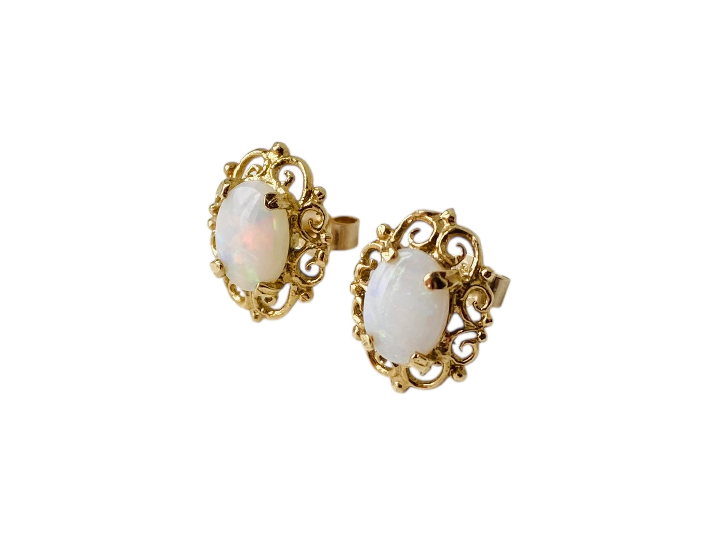 9ct Gold Opal Earrings