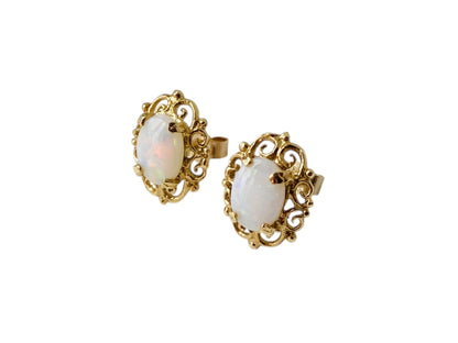 9ct Gold Opal Earrings