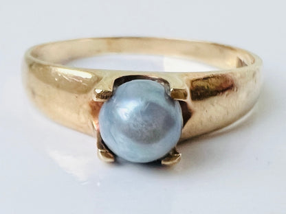 Vintage 9ct Gold Pearl Ring