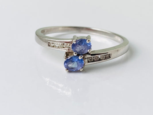 9ct Gold Tanzanite & Diamond Ring