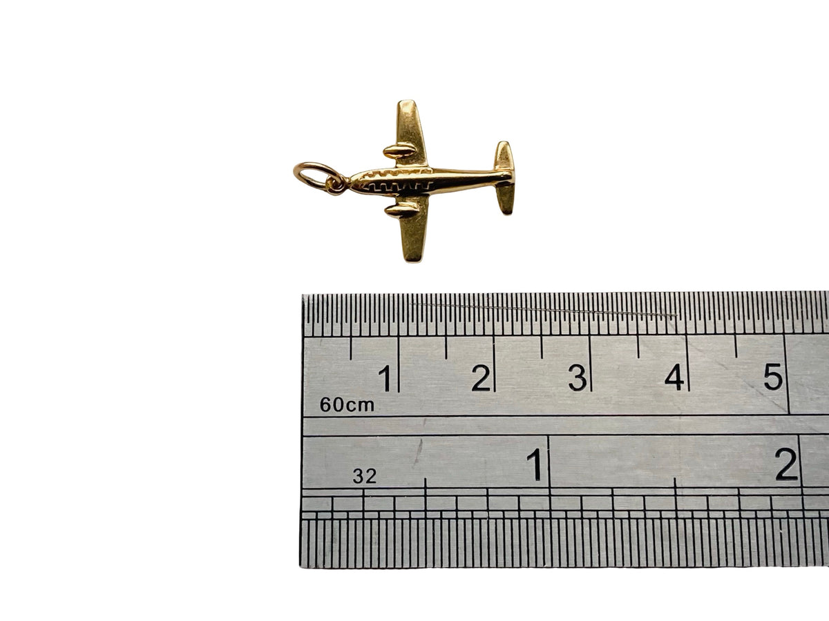 Vintage 9ct Gold Aeroplane Pendant