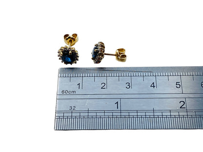 18ct Gold Sapphire & Diamond Earrings