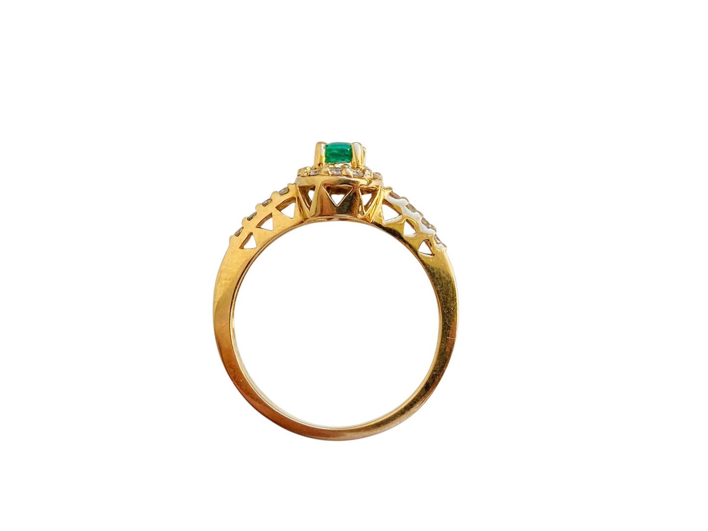 14ct Gold Emerald & Diamond Ring