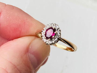 9ct Gold Tourmaline & Diamond Ring