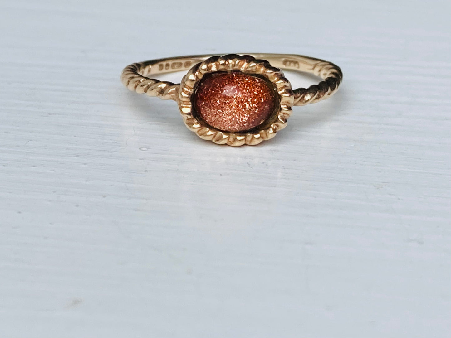 Vintage 9ct Gold Goldstone Ring