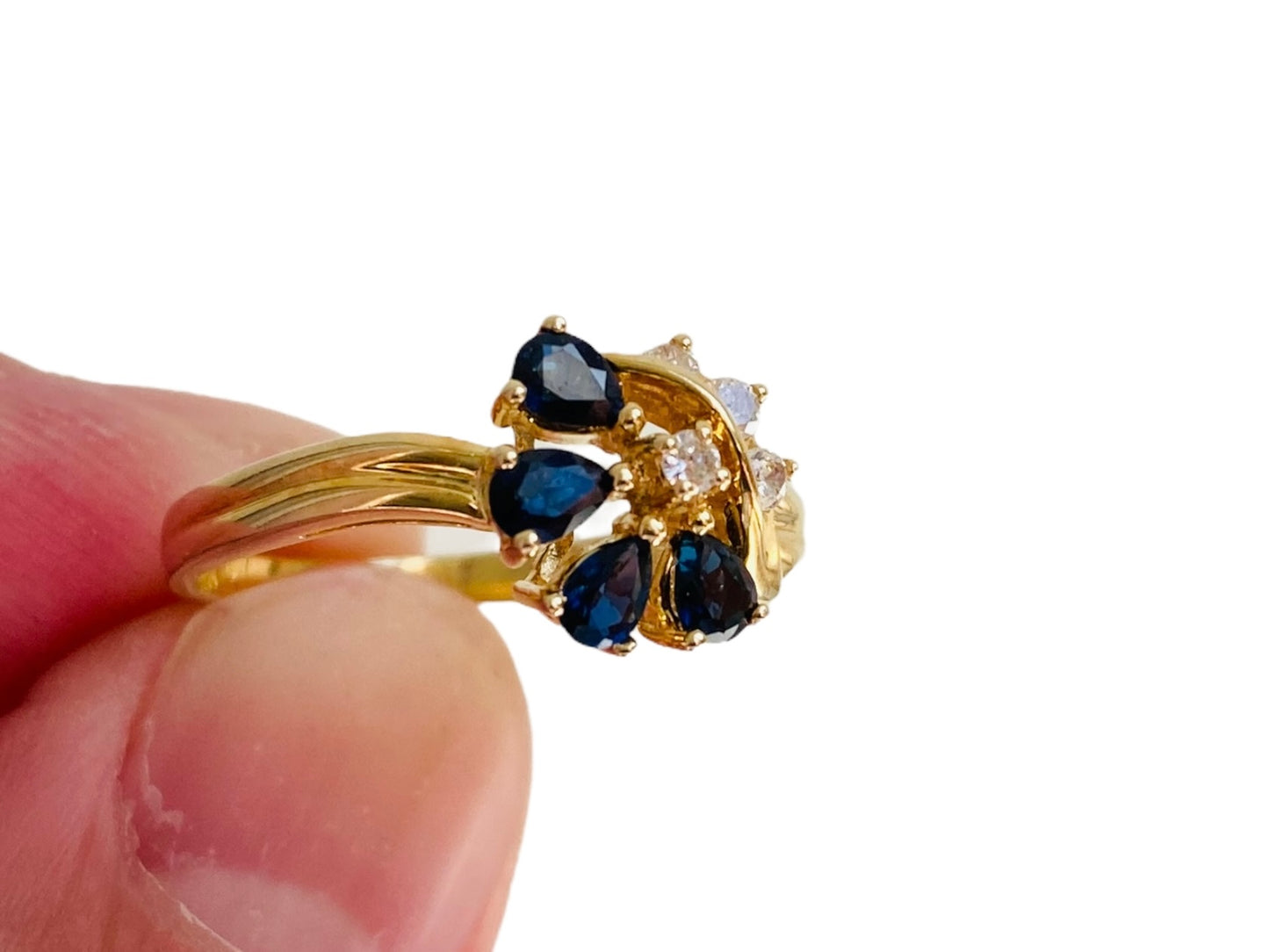 14ct Gold Sapphire & Diamond Ring