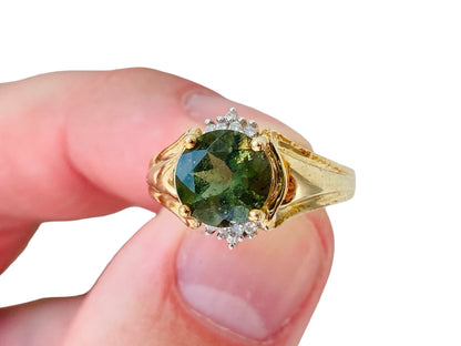 9ct Gold Tourmaline & Diamond Ring