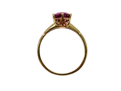 9ct Gold Synthetic Pink Sapphire Ring