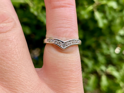 9ct Gold Diamond Wishbone Ring