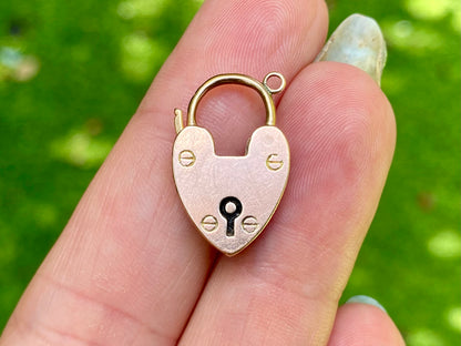 Antique 9ct Gold Heart Padlock Clasp