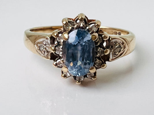 9ct Gold Sapphire & Diamond Ring