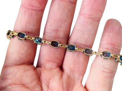 Vintage 10ct Gold Topaz & Diamond Bracelet