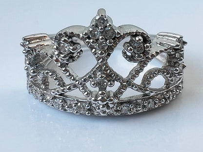 9ct Gold Diamond Tiara Ring