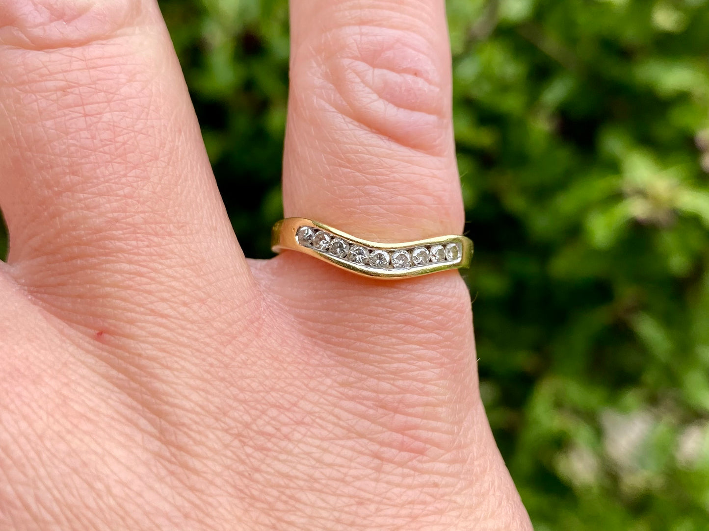 18ct Gold Diamond Wishbone/Chevron Ring