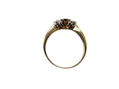 9ct Gold Sapphire & Diamond Trilogy Ring