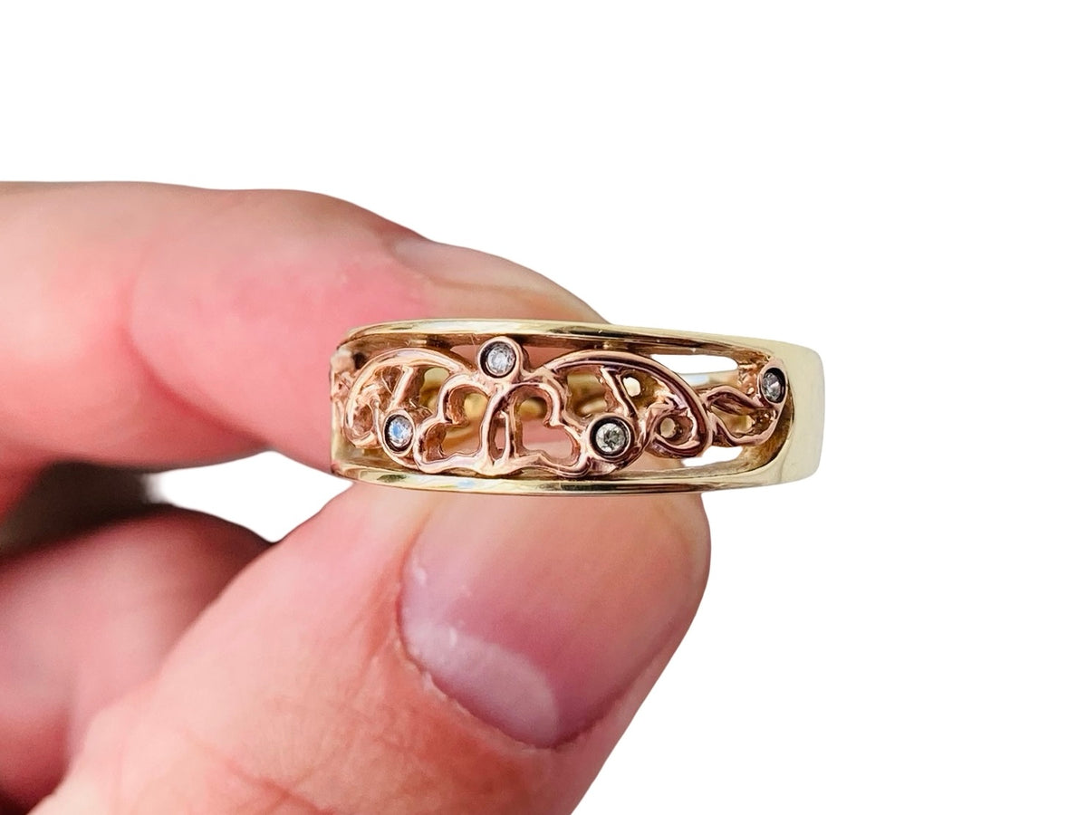9ct Gold Clogau Heart Cariad Diamond Ring