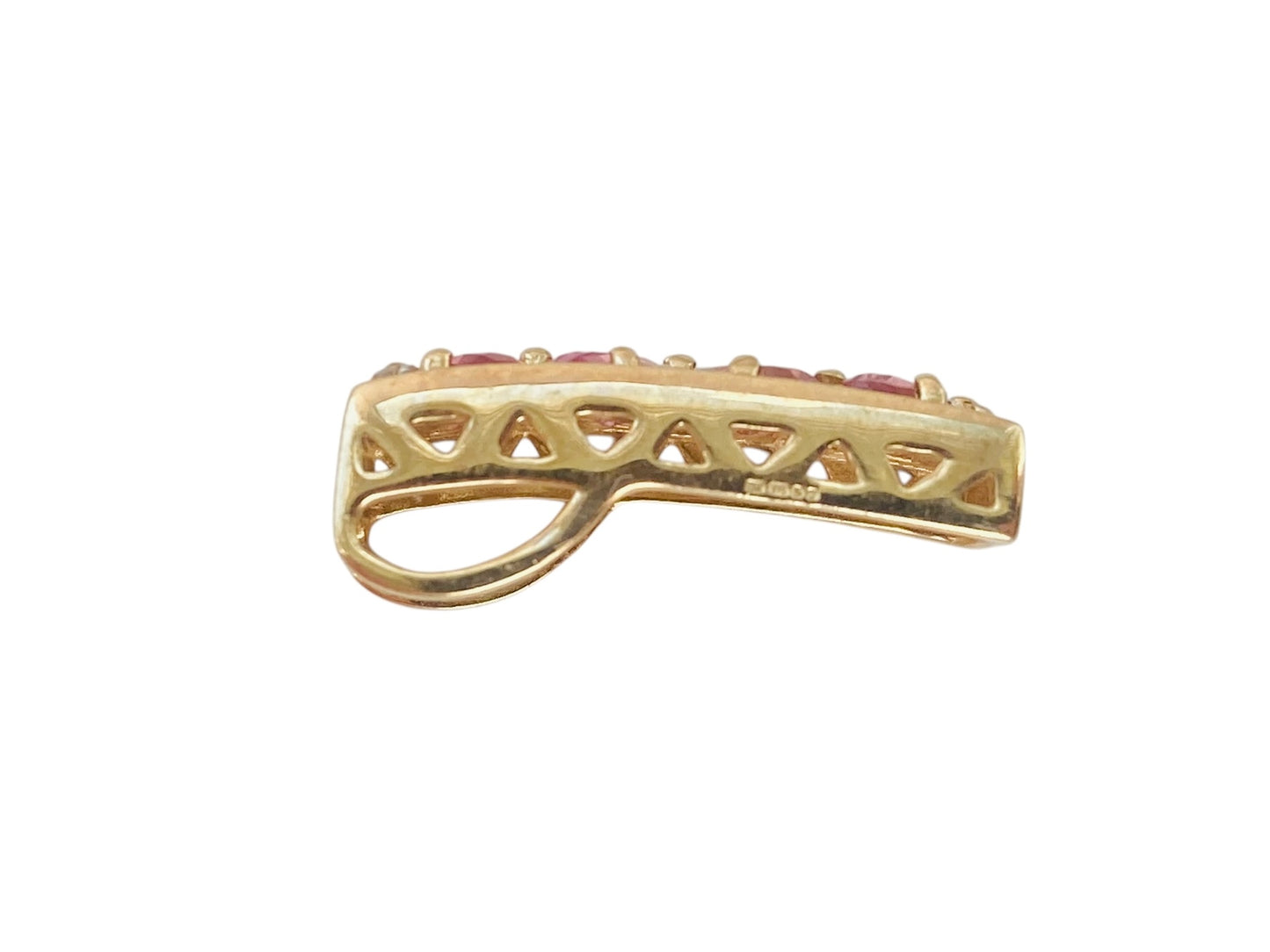 9ct Gold Pink Tourmaline & Diamond Pendant