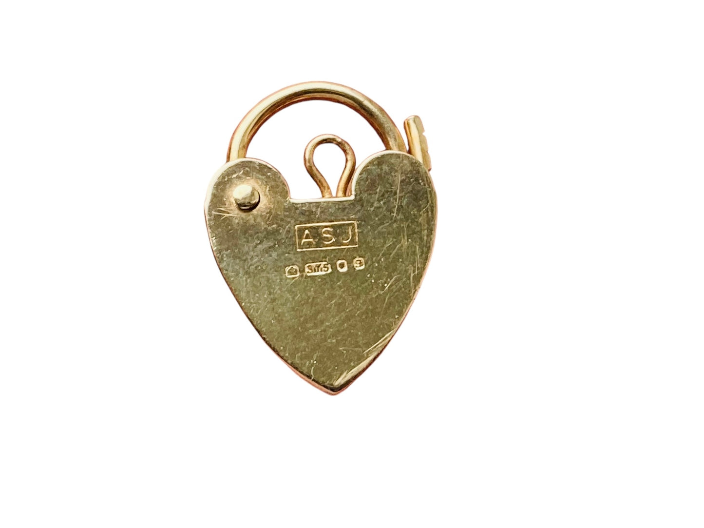 Vintage 9ct Gold Heart Padlock Clasp