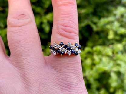 Vintage 18ct Gold Sapphire & Diamond Ring