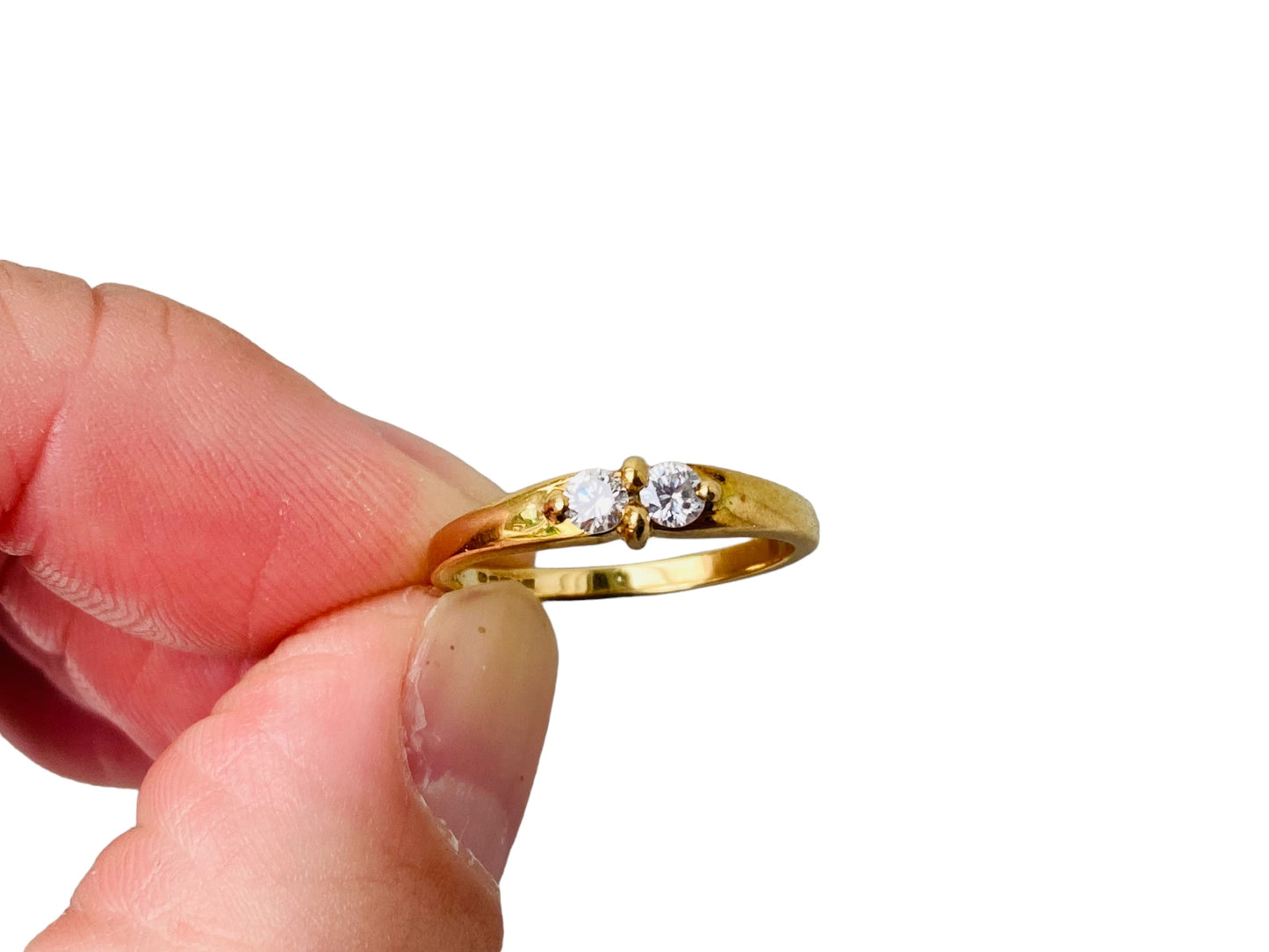 Vintage 18ct Gold Diamond Toi Et Moi Ring